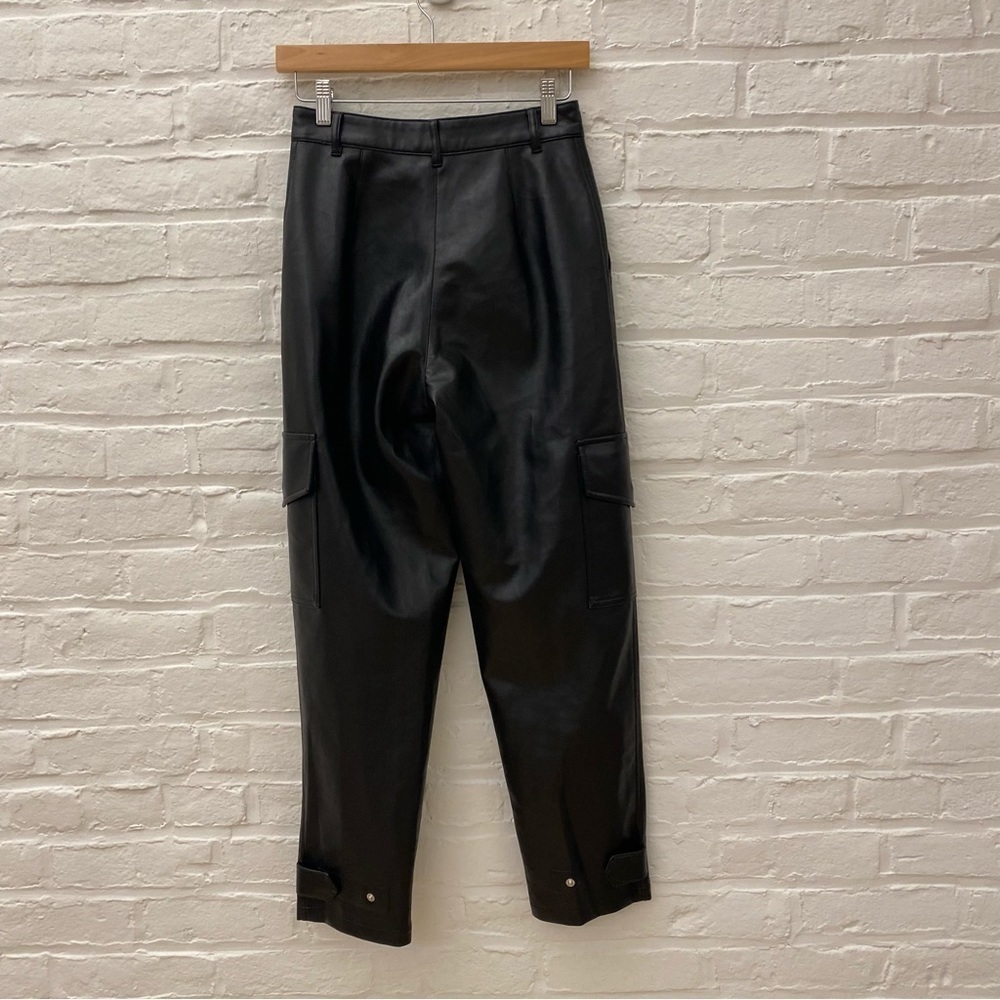 Aritzia || Wilfred Free Modern Cargo Pant Black Faux Leather 0 - Picture 6 of 12